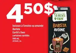 Maxi BOISSON À L'AVOINE OU AMANDE BARISTA EARTH'S OWN offer