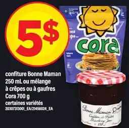 Maxi CONFITURE BONNE MAMAN, 250 ML OU MÉLANGE À CRÊPES OU À GAUFRES CORA, 700 G offer