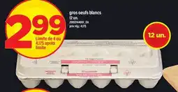 Maxi GROS OEUFS BLANCS, 12 UN offer