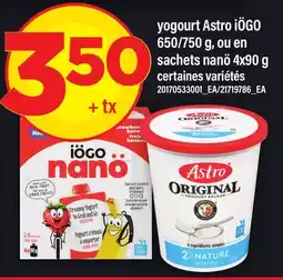 Maxi YOGOURT ASTRO IÖGO, 650/750 G, OU EN SACHETS NANÖ offer