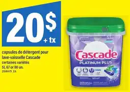 Maxi CAPSULES DE DÉTERGENT POUR LAVE-VAISSELLE CASCADE, 51, 67 or 80 un offer