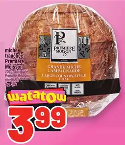 Metro MICHE TRANCHÉE PREMIÈRE MOISSON | PREMIÈRE MOISSON SLICED LOAF offer