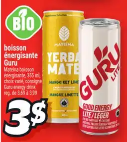 Metro BOISSON ÉNERGISANTE GURU | GURU ENERGY DRINK offer