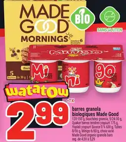Metro BARRES GRANOLA BIOLOGIQUES MADE GOOD | MADE GOOD ORGANIC GRANOLA BARS offer