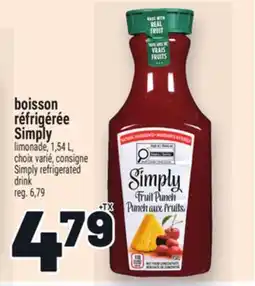 Metro BOISSON RÉFRIGÉRÉE SIMPLY | SIMPLY REFRIGERATED DRINK offer