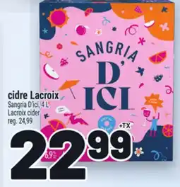 Metro CIDRE LACROIX offer