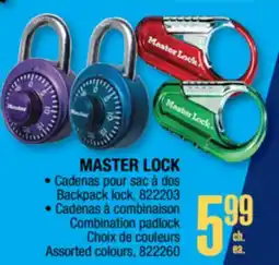 Jean Coutu MASTER LOCK Backpack lock, Combination padlock offer