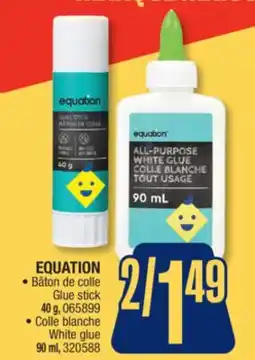 Jean Coutu EQUATION Glue stick, White glue offer