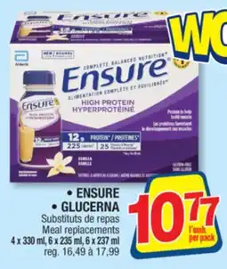 Jean Coutu ENSURE, GLUCERNA Meal replacements offer