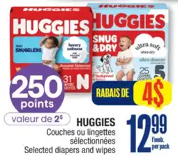 Jean Coutu HUGGIES Selected diapers and wipes offer