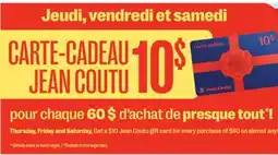Jean Coutu GIFT CARD offer