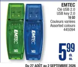 Jean Coutu EMTEC USB key 2.0 16 GO Assorted colours offer