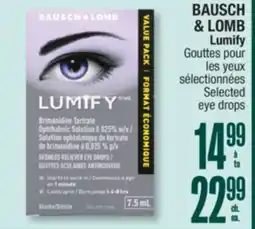 Jean Coutu BAUSCH & LOMB Lumify Selected eye drops offer