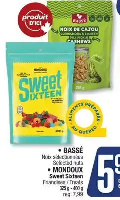 Jean Coutu BASSÉ Selected nuts, MONDOUX Treats offer