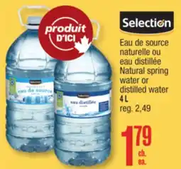 Jean Coutu SELECTION Natural spring water or distilled water offer