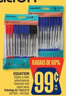 Jean Coutu EQUATION Selected ball point pens offer