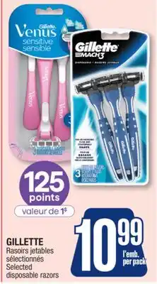 Jean Coutu GILLETTE Selected disposable razors offer
