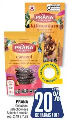 Jean Coutu PRANA Selected snacks offer