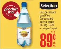 Jean Coutu SELECTION Carbonated spring water offer