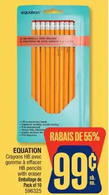 Jean Coutu EQUATION HB pencils with eraser offer
