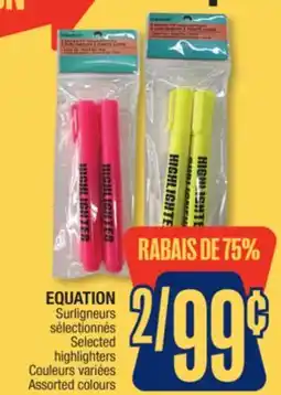 Jean Coutu EQUATION Selected highlighters offer