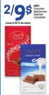 Uniprix LINDT Chocolats sélectionnés/ Selected chocolates offer