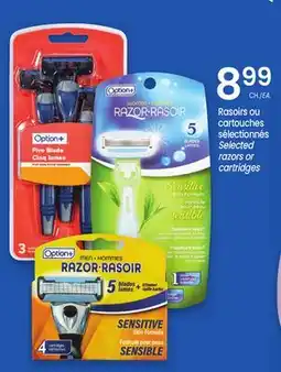 Uniprix Option+ Rasoirs ou cartouches sélectionnés / Selected razors or cartridges offer