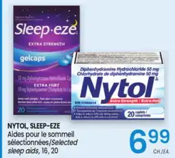 Uniprix NYTOL, SLEEP-EZE Aides pour le sommeil sélectionnées / Selected sleep aids offer