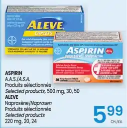 Uniprix ASPIRIN, ALEVE offer