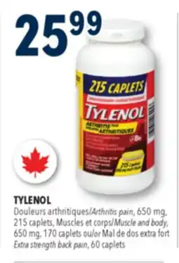 Familiprix TYLENOL Arthritis pain, 650 mg, 215 caplets offer