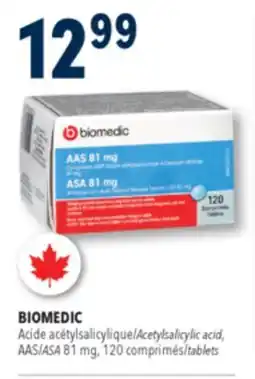 Familiprix Biomedic ASA 81mg acetylsalicylic acid delayed release USP tablets 120un offer