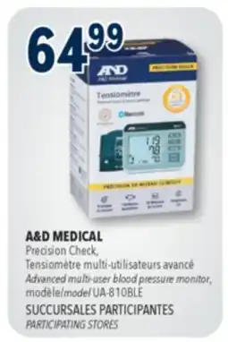 Familiprix A&D Medical premium upper arm blood pressure monitor – Bluetooth offer