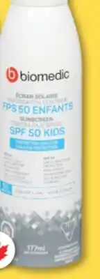 Familiprix Biomedic continous spray sunscreen SPF30 sport offer