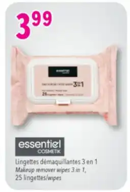 Familiprix essentiel Makeup remover wipes 3in 1 offer