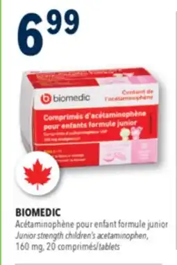 Familiprix Biomedic Junior Strength children's acetaminophen chewable melts tablets Ages 2-11 - Bubblegum 20un offer