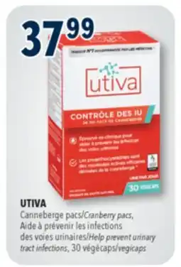 Familiprix UTIVA Cranberry pacs, Help prevent urinary tract infections, 30 vegicaps offer