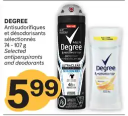 Brunet DEGREE Antisudorifiques et désodorisants sélectionnés offer