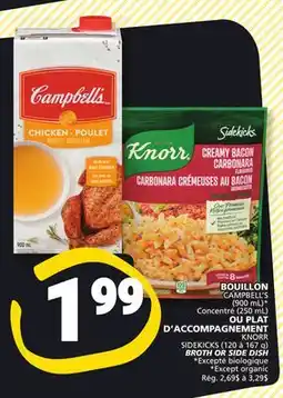 Marches Tradition CAMPBELL'S OR KNORR SIDEKICKS BROTH OR SIDE DISH offer