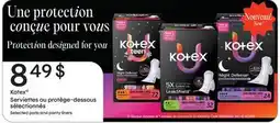 Jean Coutu Kotex Selected pads and panty liners offer