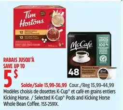 Canadian Tire Selected K-Cup Pods and Kicking Horse Whole Bean Coffee offer