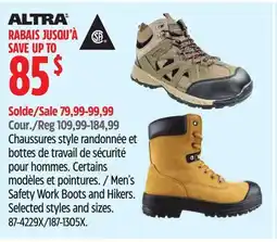 Canadian Tire Men's Safety Work Boots and Hikers offer