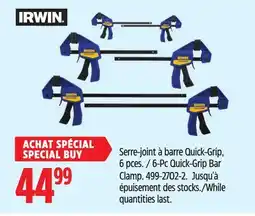 Canadian Tire Irwin 6-Pc Quick-Grip Bar Clamp offer