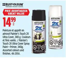 Canadian Tire RUST-OLEUM Painter's Touch 2X Ultra Cover Spray Paint + Primer, 340g offer