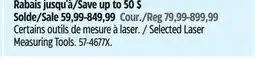 Canadian Tire Selected Laser Measuring Tools offer