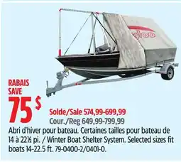 Canadian Tire Winter Boat Shelter System offer