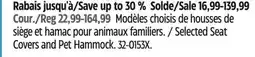 Canadian Tire Selected Seat Covers and Pet Hammock offer