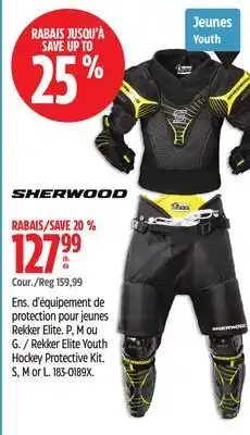 Canadian Tire Rekker Elite Youth Hockey Protective Kit offer