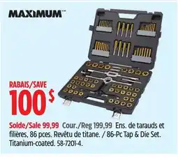 Canadian Tire MAXIMUM 86-Pc Tap & Die Set offer