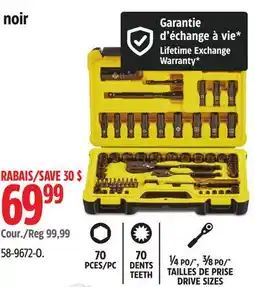 Canadian Tire Stanley Black Chrome Socket Sets offer