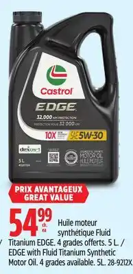 Canadian Tire Castrol EDGE with Fluid Titanium Synthetic Motor Oil offer